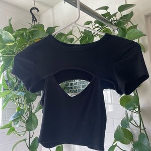 Cutout Tee Shirt Crop Top